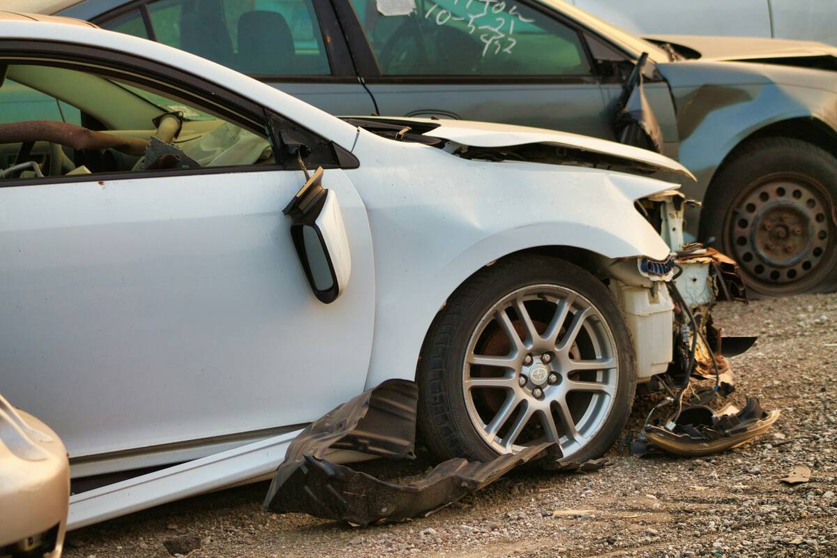 A car that has been involved in an accident